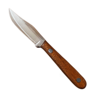 Couteau à fruits en acier Damas sur mesure ODM, 67 couches, lame courbée forgée, manche en bois massif, couteau à éplucher pour la cuisine
