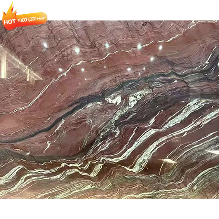 Luxury Style Pink Marble Slab Look Glazed Porcelain Floor Tile with nice quality