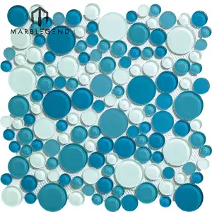 Glass Mosaic Mixed Rounds Tile Bubble Collection Tapioca Glass mosaic tiles