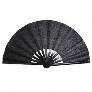 2025 Custom Eco-friendly <b>Large</b> Plastic Ribs Fabric Folding Hand <b>Fans</b> Personalized Painted Logo Plastic Crafts - Product Image 6