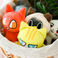 Fabricant de peluches simples personnalisées vous faire personnage de chat d'anime à jouet en peluche petit porte-clés pendentif en peluche