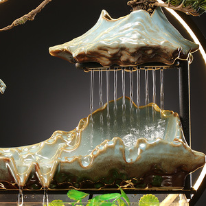 Style chinois Money Flow LEDOrnaments Creative Circulation <span class=keywords><strong>Eau</strong></span> Fish Tank Maison Salon Bureau Bureau Ouverture Cadeaux - Product Image 4