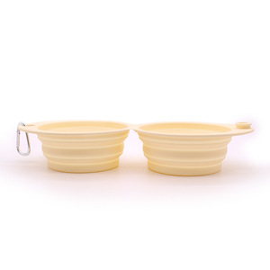 Tazones de Viaje para Perros 2 en 1, Portátiles, Duraderos, Redondos, de Silicona, Plegables, con Gancho para Alimentar - Product Image 5