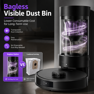 18000Pa Smart Robot Vacuum <b>Mop</b> with Self Empty Station LDS Navigation App Control Automatic Floor Cleaning Robot for Home - Product Image 5