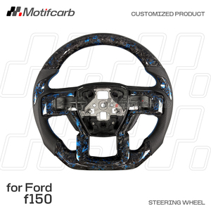 Volant personnalisé en fibre de carbone forgée bleue pour Ford F150 F250 F350 Raptor XLT 4x4 Shelby 2015-2023, amélioration de l'intérieur - Product Image 2