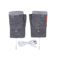 Mydays Tech Gants chauffants pour femmes, doux et chauds, thermiques, chauffés par USB, gants électriques à demi-doigts avec rabat