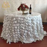 Couverture de Table de Champagne romantique pour Table à manger d'hôtel nappe de pétale de taffetas blanc de haute qualité pour décor de Table de gâteau de mariage