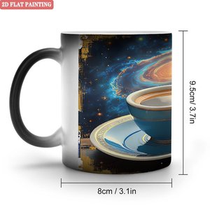 Mug Magique Révélateur de Chaleur pour les Fêtes, 11 oz, en Céramique Noire Givrée, Tasse Activée par la Chaleur - Product Image 1