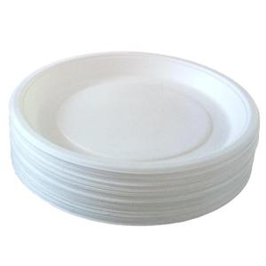Plato Redondo Desechable de Bagazo Blanco Sostenible de 10 Pulgadas para Cafeterías, Eventos de Catering y Servicio de Alimentos Ecológico - Product Image 5