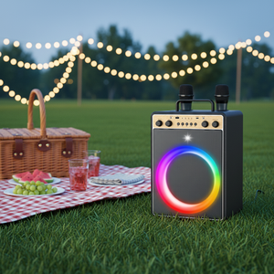 Nouvelle Enceinte Portable Bluetooth Haute Puissance 50W 2026 avec Basses Puissantes et Lumières de Fête Karaoké pour Jardin, Barbecue et Fêtes au Bord de la Piscine - Product Image 1
