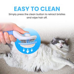 Round Head Slicker Comb for Cats and Dogs Gentle Grooming <b>Brush</b> for Removing Loose Fur Mats Dander and Improving <b>Pet</b> Coat Health - Product Image 2