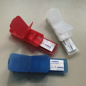 Custom Logo Pill Box and Bandage Dispenser Promotional Giveaway Items for Corporate Events Health Care Medicine Organizer