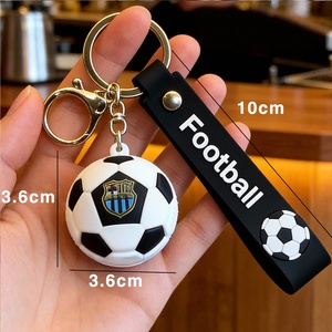 New Design Attractive Football Competition Rewards Wholesale Kids 3D Football Pvc <b>Keychain</b> Pendant Rubber Pvc Souvenir Carabiner - Product Image 5