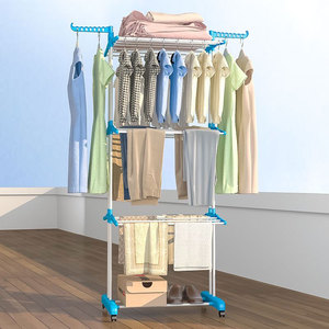Oferta Especial Nuevo Modelo de Moda Tendedero de Ropa Metálico Plegable de <span class=keywords><strong>3</strong></span> Niveles para Toallas y Organizador Multifuncional de Ropa para Interiores - Product Image 3