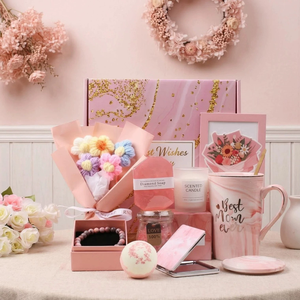 Panier-cadeau spa rose personnalisé avec bougie et gobelet, coffret de soins personnels pour femmes, maman, meilleur cadeau pour la fête des mères, anniversaire, remerciement - Product Image 4