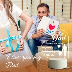 Día del <span class=keywords><strong>Padre</strong></span> <span class=keywords><strong>cumpleaños</strong></span> Regalos de Acción de Gracias para papá de hija hijo personalizado acrílico 3D LED luz de noche decoración de dormitorio - Product Image 3
