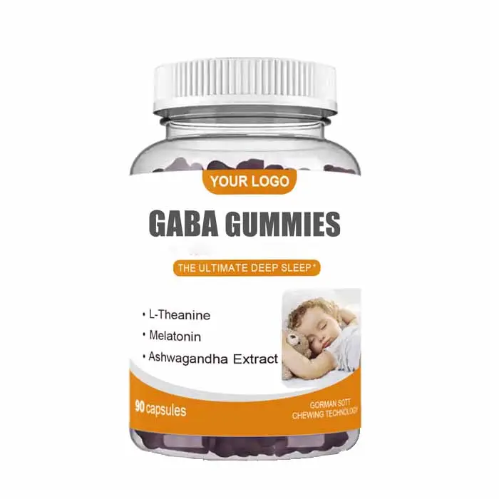Özel etiket OEM uyku sakızlı aminobütirik asit takviyesi GABA Gummies