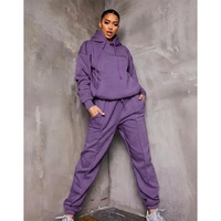 Ensemble de survêtement décontracté deux pièces pour femme, en tricot respirant et écologique, avec sweat à capuche et pantalon de jogging de haute qualité