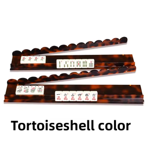 Bandeja de Mahjong con Patrón de Concha de Tortuga de 17.5 Pulgadas, con Ranuras para Cartas y Diseño Ondulado, Ideal para Entretenimiento de Mahjong, Venta al Por Mayor - Product Image 3