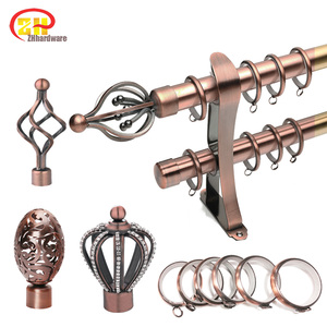 Có thể mở rộng mở rộng thanh rèm cực sắt kim loại phụ kiện kim loại màu đen Rèm hoa finials ACM kim loại rèm động cơ 7cm - Product Image 2