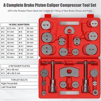 Kit Outil Universel de Réparation et Réinitialisation d'Étriers de Frein à Disque pour Piston, 22 Pièces