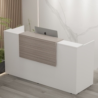 Bureau de réception moderne en bois blanc pour salon de beauté, hôpital et supermarché - Taille et forme personnalisables