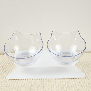 Modern Portable Plastic Dog Cat <strong>Pet</strong> Solid Rounded Bowls Eco-Friendly Elevated Double Travel <strong>Food</strong> Water Feeders Wholesale - Product Image 1