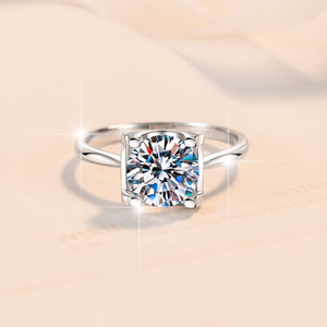 Bague <span class=keywords><strong>Solitaire</strong></span> Classique en Argent Sterling S925 Plaqué Or 18K avec Moissanite VVS1, Sans Nickel, à Quatre Griffes, MOQ <span class=keywords><strong>1</strong></span>, Bijoux Fins - Product Image 4