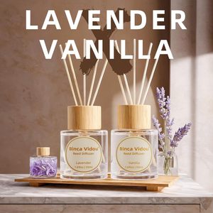Set Diffusore a Bastoncini Binca Vidou Lavanda <span class=keywords><strong>Vaniglia</strong></span>, Olio Profumato Naturale, Bastoncini Diffusori per Casa, Ufficio, Bagno, Aromaterapia, Decorazione 169oz - Product Image 2