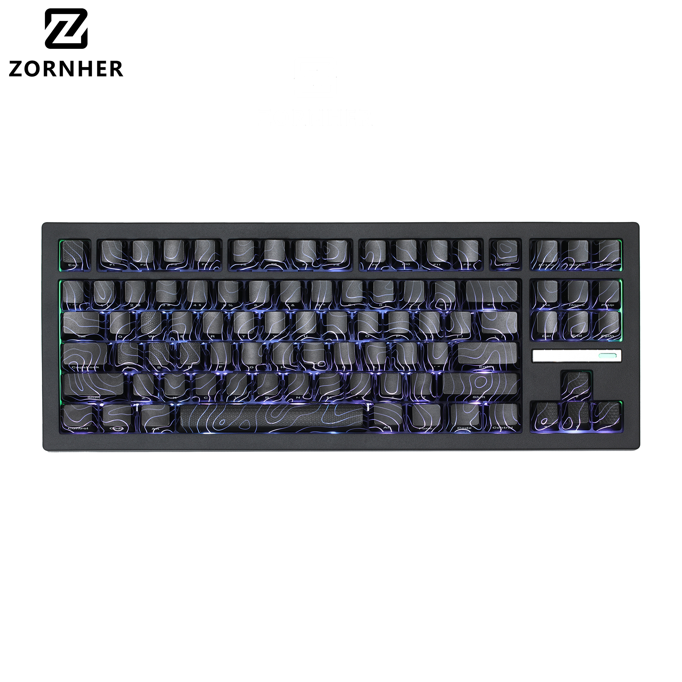 ZORNHER ZH870 Black Spider Web Mechanical Keyboard RGB Light 100