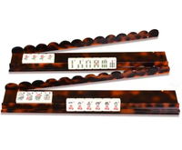 Support de rangement portable 2-en-1 pour tuiles de Mahjong, personnalisé en usine, en acrylique écaille de tortue de luxe, avec pousseur magnétique pour Mahjong américain