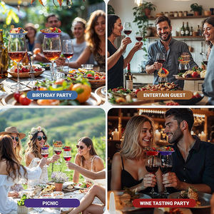 Nieuw Ontwerp Multifunctioneel Siliconen <span class=keywords><strong>Coaster</strong></span> Wijnglas Cover Snackbak Wijnglas Charcuterie Topper Bar Accessoires - Product Image 6