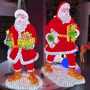 Toprex装饰发光二极管点亮树脂圣诞3d圣诞老人主题灯