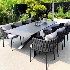 Table et chaises d'extérieur, chaise en rotin pour cour, table en acier inoxydable pour jardin, table basse d'extérieur, table de balcon - Product Image 1