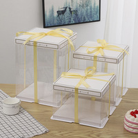 Boîtes à gâteaux transparentes pour emballage cadeau, anniversaire, mariage, emballage alimentaire de qualité supérieure pour gâteaux simples ou doubles de 6 à 12 pouces