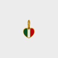 D492 Liontin Baja Anti Karat Motif Bendera Nasional Berlapis Enamel dan Bunga untuk Pembuatan Liontin Kalung