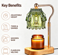 Lampe chauffe-bougie avec minuterie et variateur d'intensité - Cadeau d'anniversaire pour femme, maman, chauffe-cire électrique