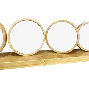 Marco de Fotos de Bambú 5 en 1 Personalizado para Sublimación, Decoración de Escritorio, Soporte Magnético Redondo para Fotos, para Impresión por Transferencia de Calor - Product Image 3