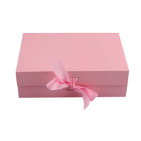 Boîte cadeau pliable magnétique noire haut de gamme avec revêtement en éponge, matériaux recyclés, design tendance, impression de logo personnalisée