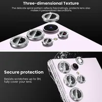 Protection d'objectif en verre pour caméra avec anneau métallique diamanté HD pour Samsung Galaxy S25 Ultra, compatible avec Samsung S45 Ultra S24 Plus