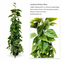 Plante artificielle verte en forme de cœur de 120 cm de haut, feuillage réaliste, fausse plante en pot pour villa, hôtel, hall, café