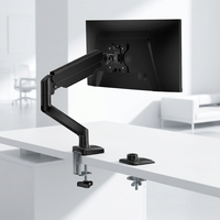 Soporte Ergonómico para Monitor de 13-32 Pulgadas, Ahorro de Espacio, 12 kg, Movimiento Completo, Inclinación, Giro, Tensión Ajustable, Metal, Resorte de Gas Individual