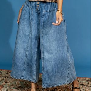 Jeans d'été personnalisés de haute qualité pour femmes, en denim délavé, coupe ample et large, style déchiré, vente en gros - Product Image 1