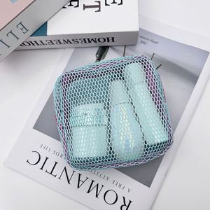 Customize Sales Promotion Mesh Cosmetic Bag Key Chain Mini Coin <b>Purse</b> Lipstick Storage Small Zipper Makeup Bag With Wrist Strap - Product Image 6