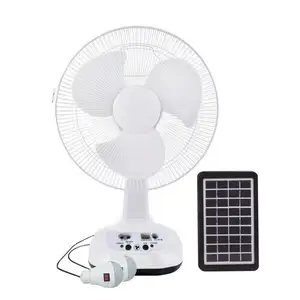 Spedizione veloce 12 pollici, ventilatori solari DC da tavolo rumore portatile in plastica forte vento addebitabile raffreddamento personale portatile all'aperto/