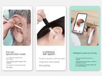 Cuillère auriculaire visuelle sans fil intelligente avec endoscope haute définition, outil professionnel pour le nettoyage des oreilles, spatule auriculaire en plastique ABS 2-en-1