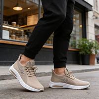 Chaussures de course décontractées pour hommes à lacets en maille respirante, semelle intermédiaire EVA souple et confortable, semelle extérieure en PVC, tendance mode printemps