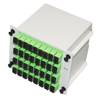 1x32 SC APC Splitter Serat Optik PLC SM Single Mode Pasif Optic Coupler Connector FTTH di Panel Patch ODF Frame