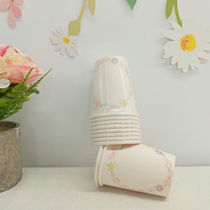 DAMAI - Vajilla Desechable para Fiestas de Primavera y Cumpleaños, Color Rosa Floral con Lazo, Platos, Vasos y Servilletas de Papel - Product Image 4