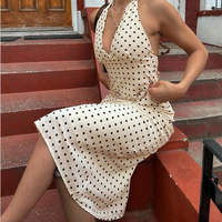 Robe de soirée rétro pour femme, en ivoire noir, dos nu, avec chaîne décorative, pour soirée